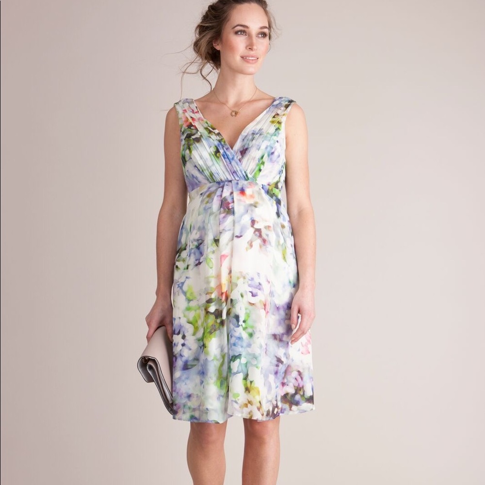 Floral Silk Maternity Cocktail Dress